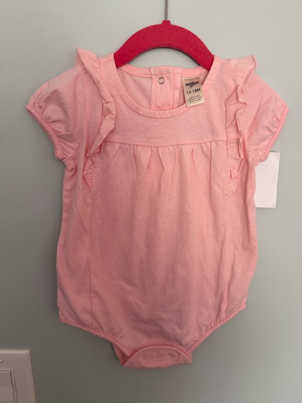Pink Baby Outfit One Piece Snaps Girls 12-28m NWT
